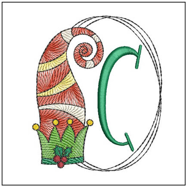 Elf Hat ABCs - C- Fits a 4x4" Hoop, Machine Embroidery Pattern,