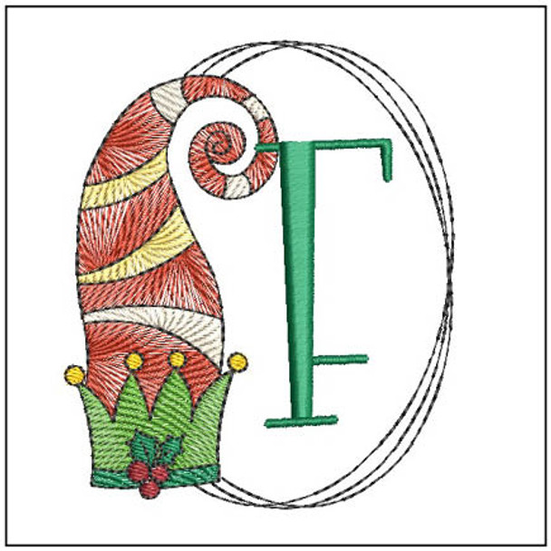 Elf Hat ABCs - F- Fits a 4x4" Hoop, Machine Embroidery Pattern,