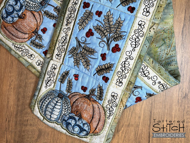 Blue Harvest Table Runner - Embroidery Designs