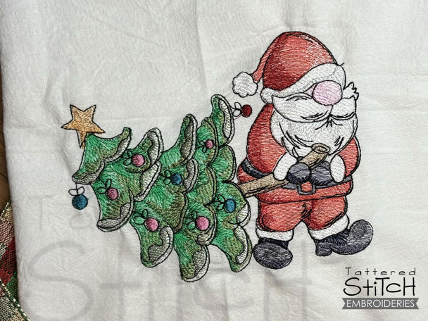 Evergreen Gnome - Fits a 4x4", 5x7" & 8x8" Hoop - Machine Embroidery Pattern,