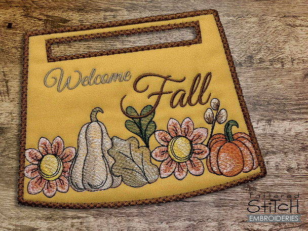 Welcome Fall - Towel Topper - Embroidery Designs