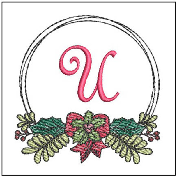 Evergreen Swag ABCs -U - Fits a 4x4" Hoop, Machine Embroidery Pattern,