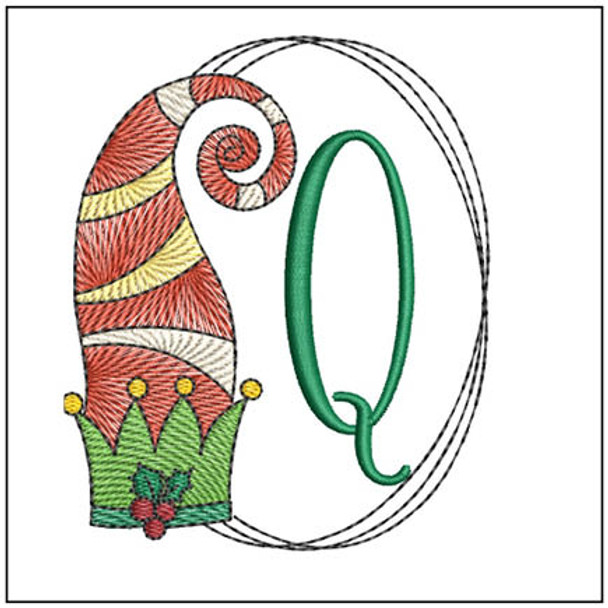 Elf Hat ABCs - Q - Fits a 4x4" Hoop, Machine Embroidery Pattern,