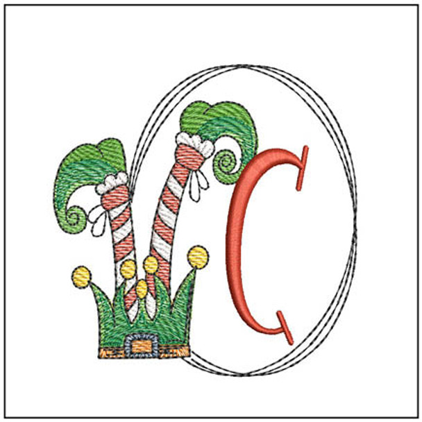 Elf Shoes  ABCs - C - Fits a 4x4" Hoop, Machine Embroidery Pattern,