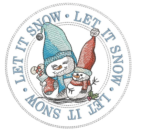Snow Pals Let it Snow Label - Embroidery Designs