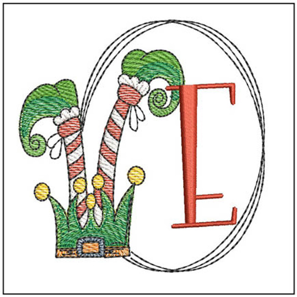 Elf Shoes  ABCs - E - Fits a 4x4" Hoop, Machine Embroidery Pattern,