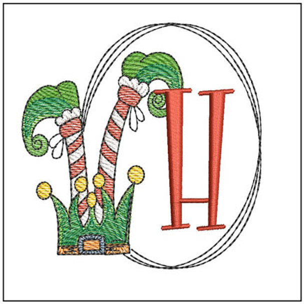 Elf Shoes  ABCs - H - Fits a 4x4" Hoop, Machine Embroidery Pattern,