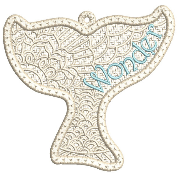 Whale Tail Free-Standing-Lace Ornament - Embroidery Designs & Patterns