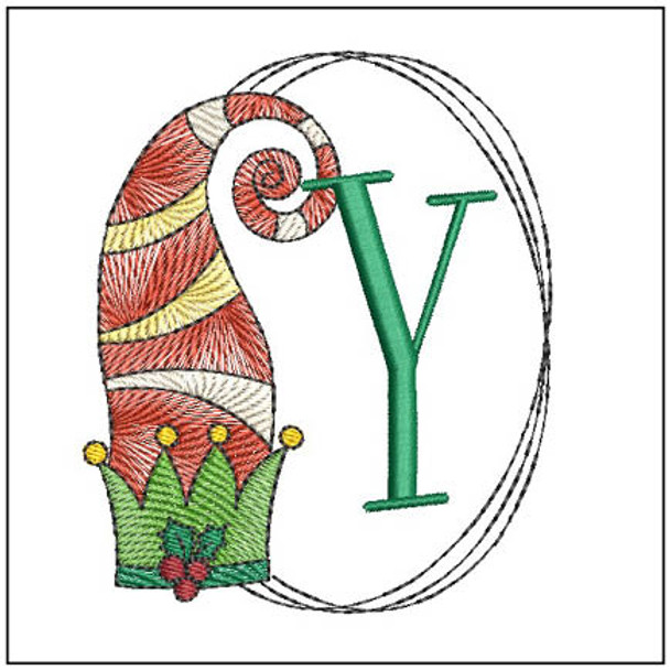 Elf Hat ABCs -Y - Fits a 4x4" Hoop, Machine Embroidery Pattern,