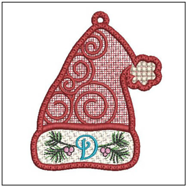 Santa Hat ABCs Free-Standing-Lace - D- Embroidery Designs & Patterns