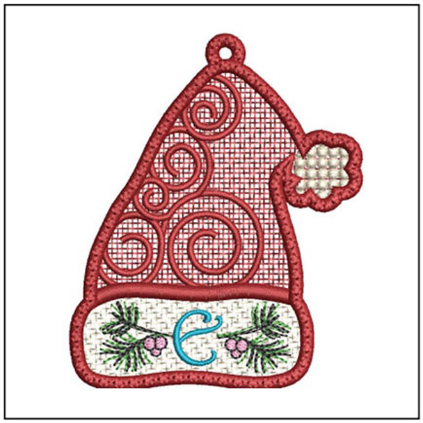 Santa Hat ABCs Free-Standing-Lace - E - Embroidery Designs & Patterns