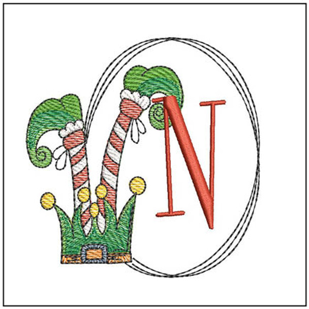 Elf Shoes  ABCs - N - Fits a 4x4" Hoop, Machine Embroidery Pattern,