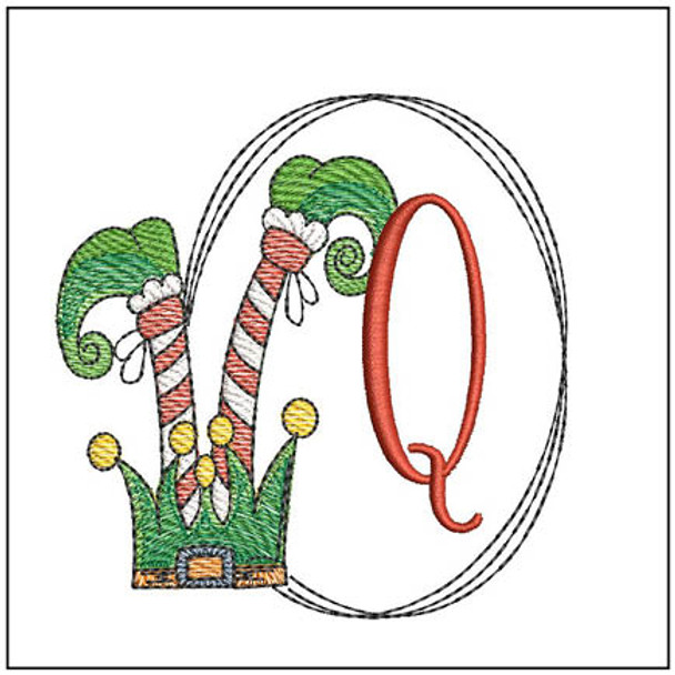 Elf Shoes  ABCs - Q - Fits a 4x4" Hoop, Machine Embroidery Pattern,