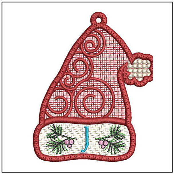 Santa Hat ABCs Free-Standing-Lace - J - Embroidery Designs & Patterns