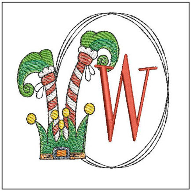 Elf Shoes  ABCs - W- Fits a 4x4" Hoop, Machine Embroidery Pattern,