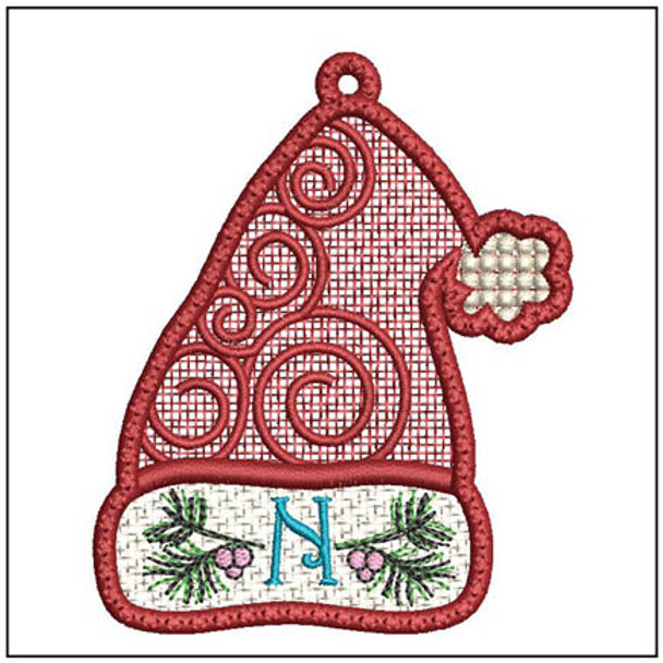 Santa Hat ABCs Free-Standing-Lace - N - Embroidery Designs & Patterns