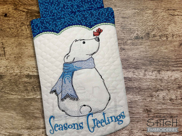 Seasons Greetings Garden Flag - Embroidery Designs