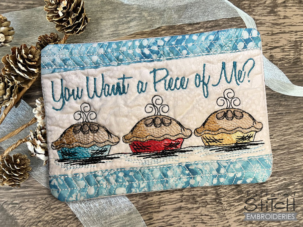 You Want a Piece of Me? Pies - Trivet/Mugrug - Embroidery Designs