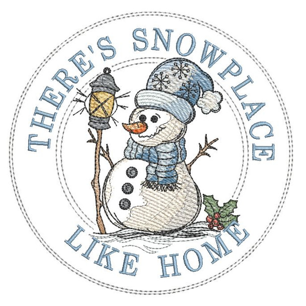 Snowplace Like Home Label - Embroidery Designs