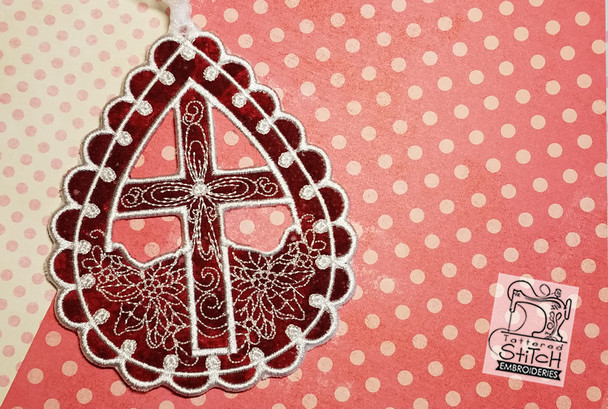 Teardrop Cross Ornament - Embroidery Designs & Patterns