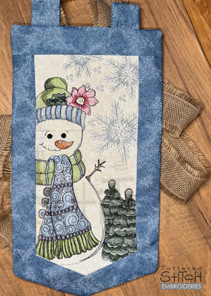 Snowman Wall Hanging - Fits a 5x7", 6x10" and 8x12 Hoop - Embroidery Designs