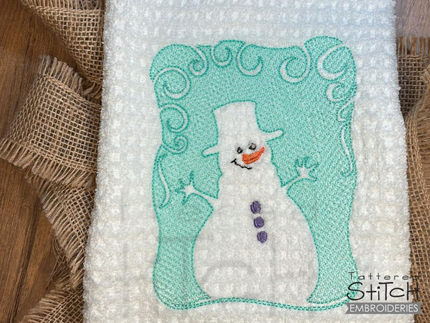 Winter Snowman Silhouette - Embroidery Designs