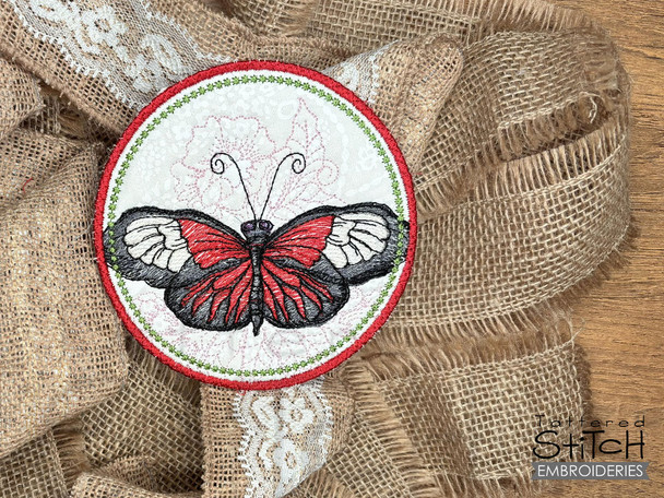 Common Postman Coaster- Embroidery Designs & Patterns