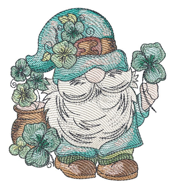 Clovers  Gnome - Embroidery Designs