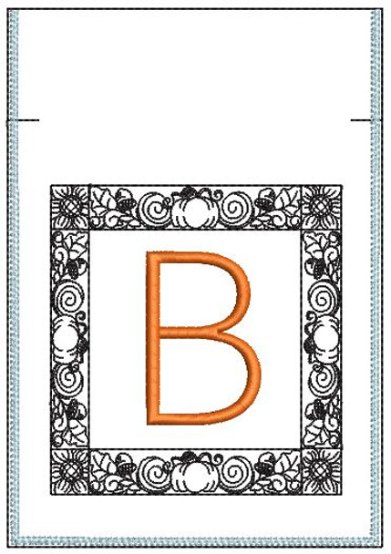 Fall Harvest Font Bag - B - Embroidery Design