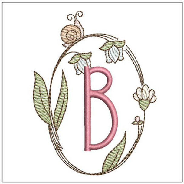 Spring Wreath ABCs - B - Embroidery Designs & Patterns