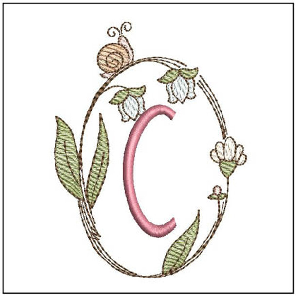 Spring Wreath ABCs - C - Embroidery Designs & Patterns