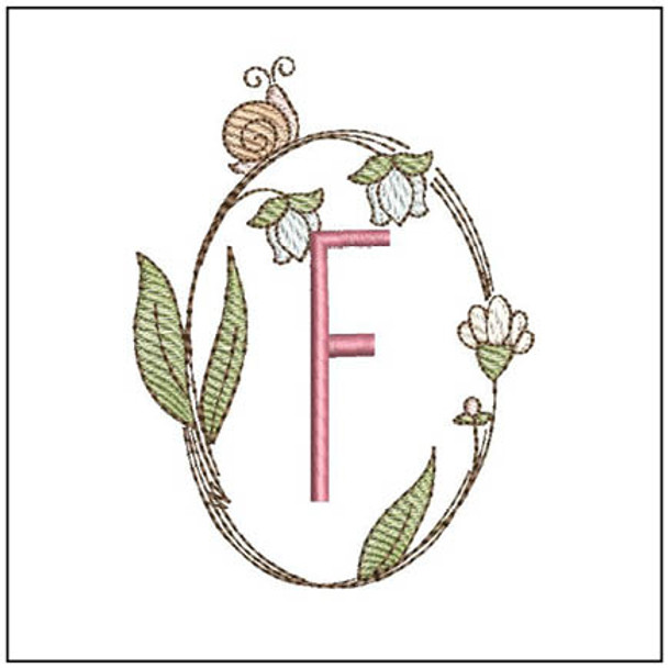 Spring Wreath ABCs - F - Embroidery Designs & Patterns