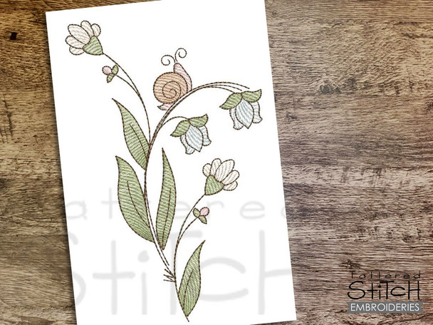 Sweet Peas Snail- Embroidery Designs & Patterns