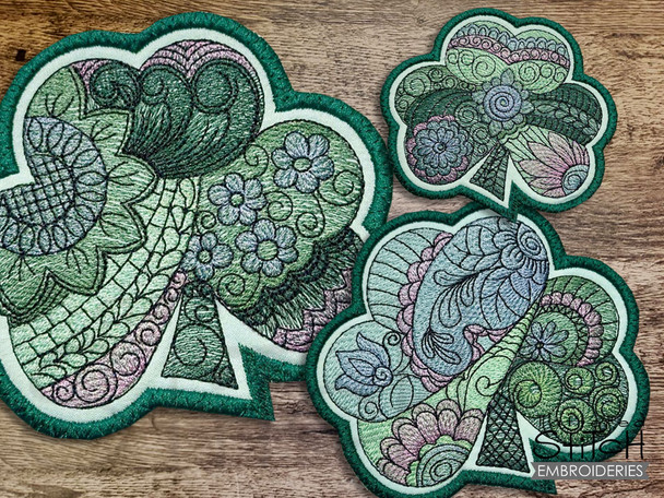 Mehndi Clovers Coasters & Trivets Bundle - Embroidery Designs