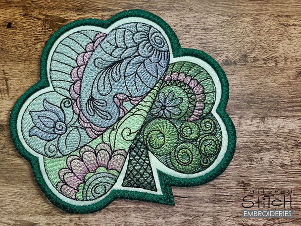 Mehndi Clover Coaster /Trivet 2 - Embroidery Designs