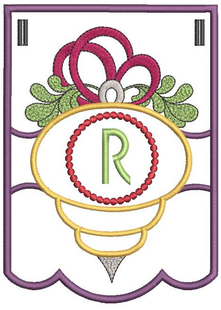 Ornament Bunting Alphabet Letter R - Embroidery Designs