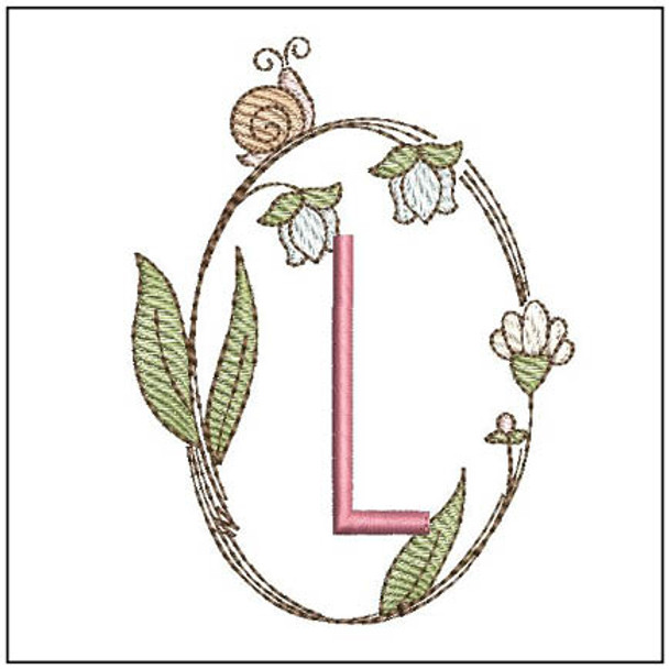 Spring Wreath ABCs -L - Embroidery Designs & Patterns