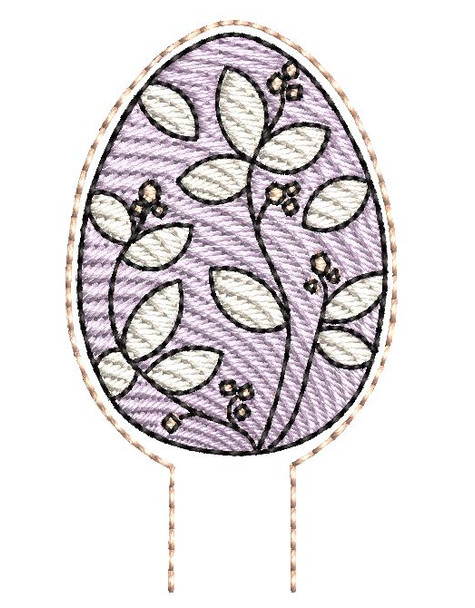 Leafy Egg Pencil Topper  - Embroidery Designs