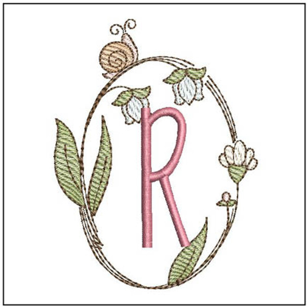 Spring Wreath ABCs -R - Embroidery Designs & Patterns