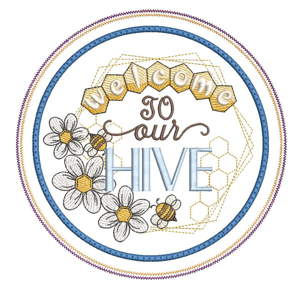 Welcome to Our Hive Hot Pad - Embroidery Designs