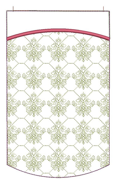 Curved Top- Rounded Bottom Blank Garden Flag -Diamond Floral 