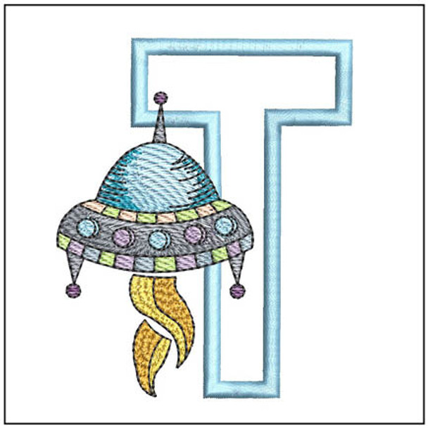 UFO Applique  ABCs T - Embroidery Designs & Patterns