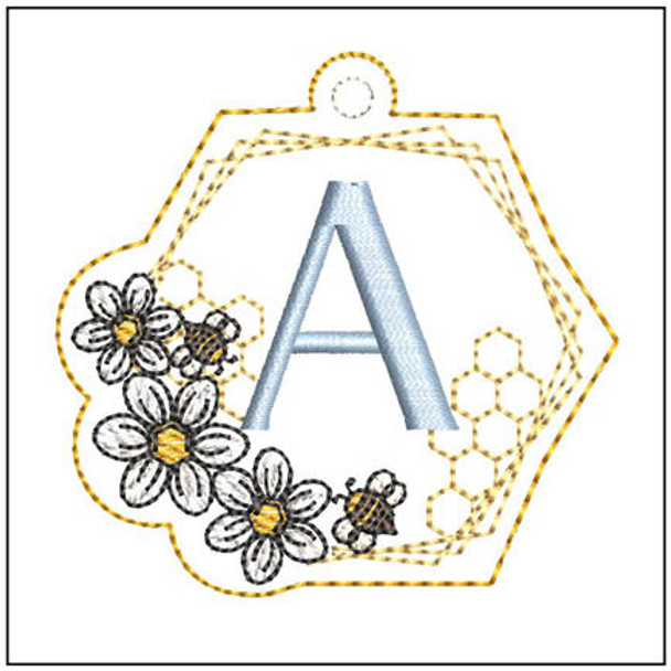 Honeycomb Charm ABCs - A - Embroidery Designs & Patterns