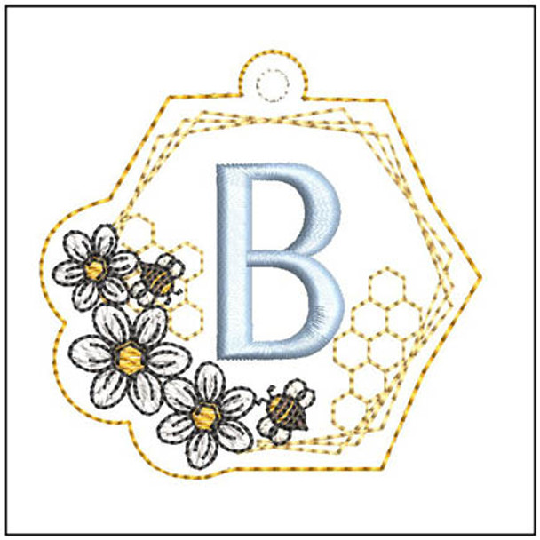 Honeycomb Charm ABCs - B - Embroidery Designs & Patterns