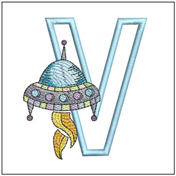 UFO Applique  ABCs V - Embroidery Designs & Patterns