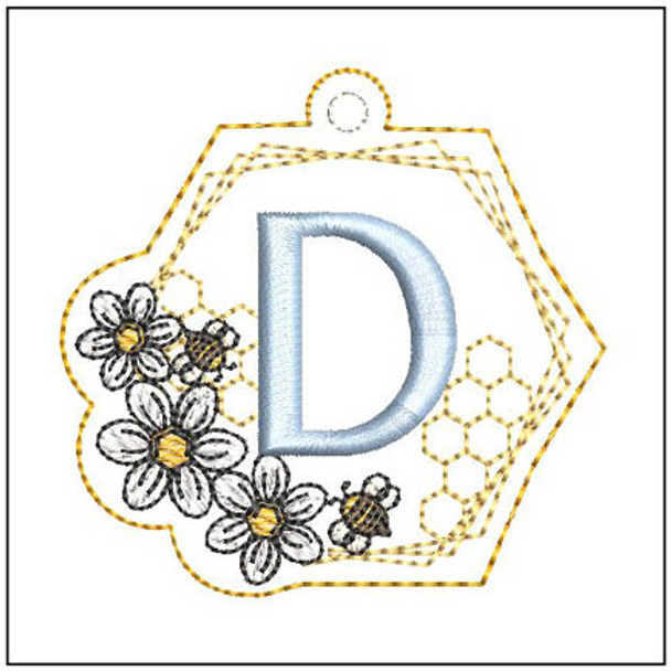 Honeycomb Charm ABCs - D - Embroidery Designs & Patterns
