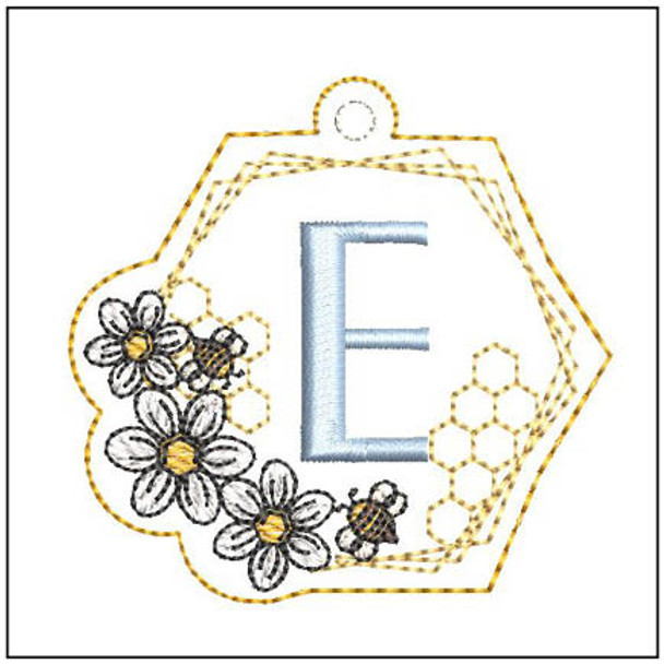 Honeycomb Charm ABCs - E - Embroidery Designs & Patterns