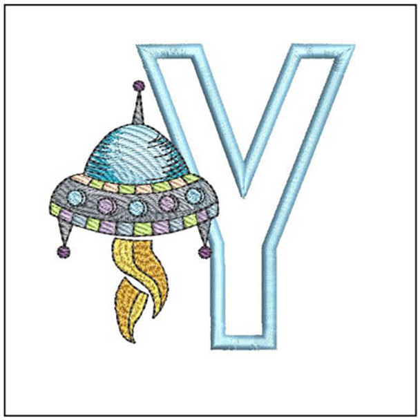 UFO Applique  ABCs Y- Embroidery Designs & Patterns