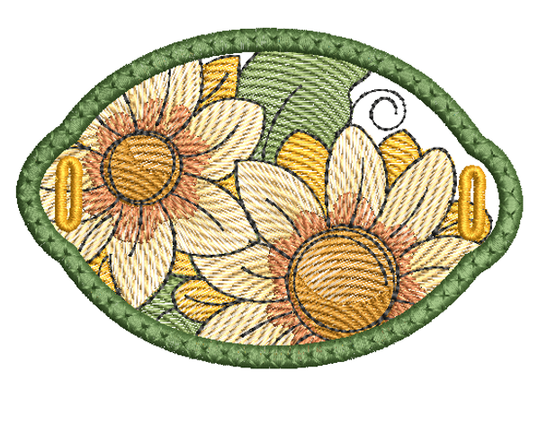 Sunflowers Hair Bun Bling - Embroidery Designs