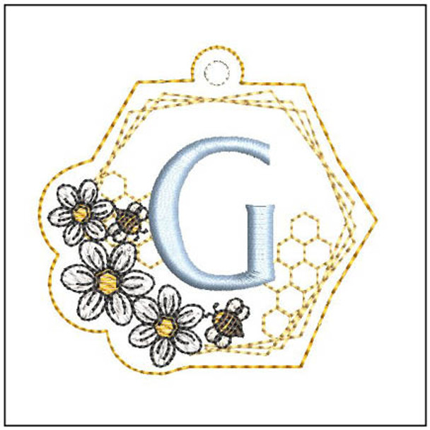 Honeycomb Charm ABCs - G- Embroidery Designs & Patterns